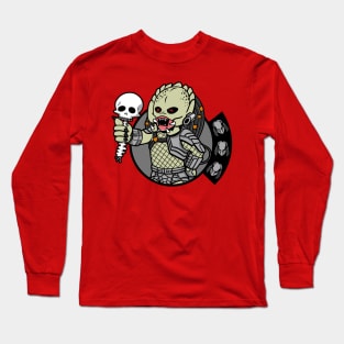 Cool Cute Alien Sci-fi Warrior Gaming Video Game Mascot Mashup Long Sleeve T-Shirt